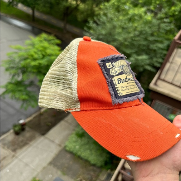 Vintage Budweiser 1876 Orange Cap Rare Model Y2K 90s - Picture 3 of 5